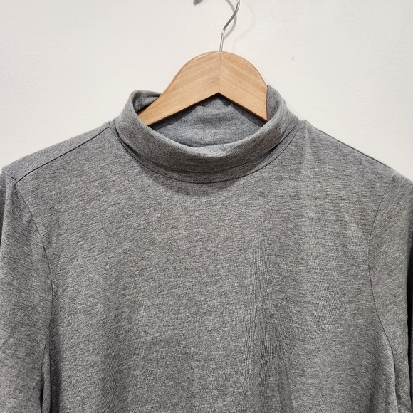 J Jill Shirt Womens Large Gray Cotton Modal Stretch Turtleneck Long Sleeve - Picture 3 of 12